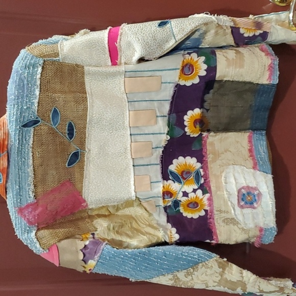 Sandy Starkman Colorful Floral Patchwork Jacket Small - Picture 8 of 10